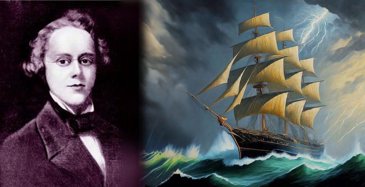 Hudson Taylor and his ship ti China in a heavy storm